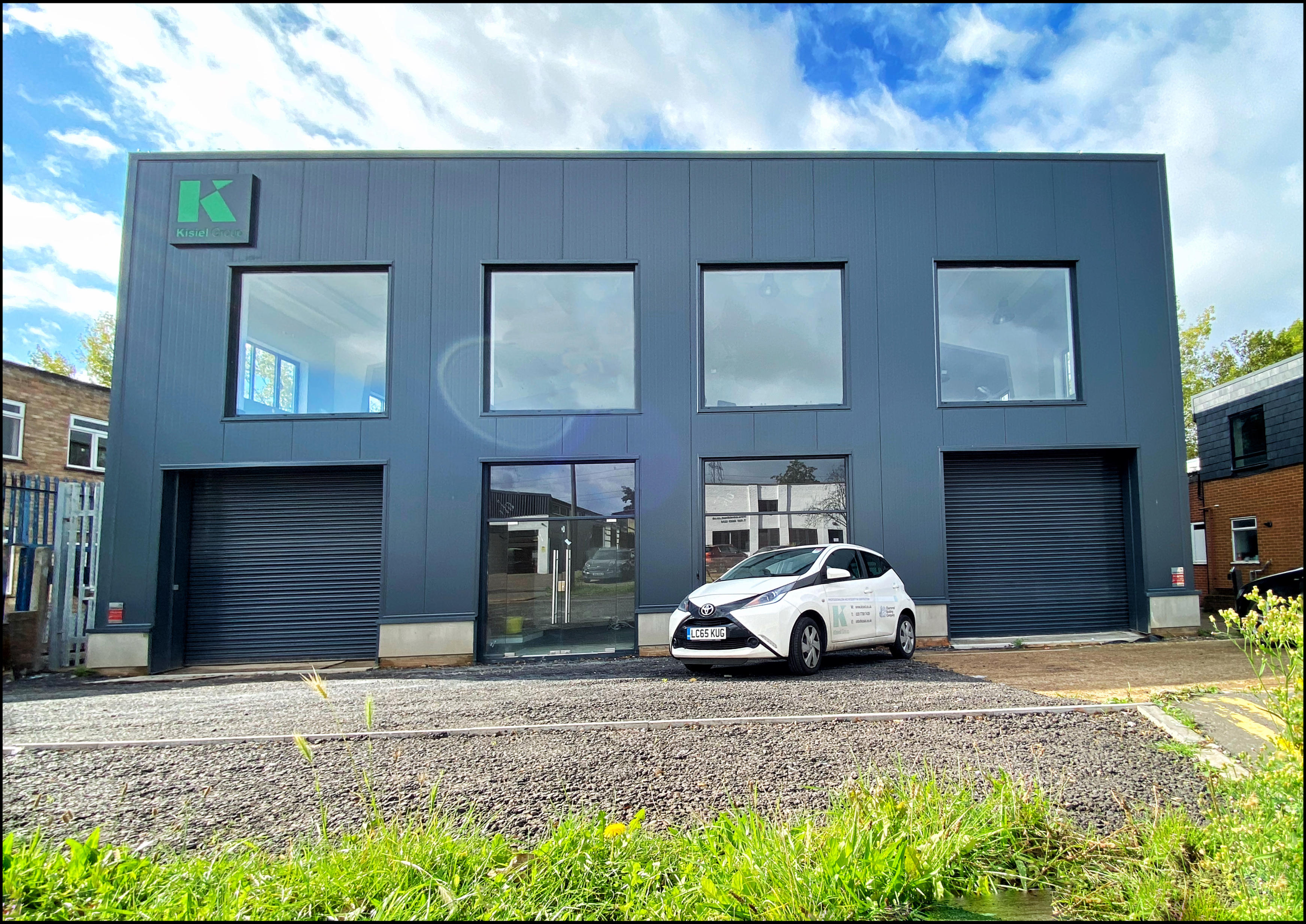 Modern industrial studio building with large windows, available to rent in South West London